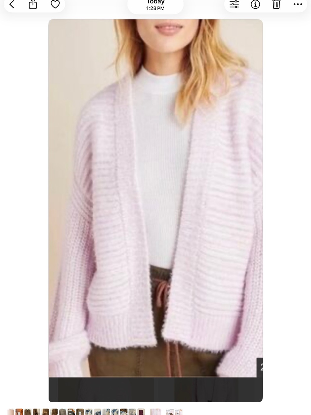 Anthropologie soft Lilac Open-Front Women’s Sweater Cardigan